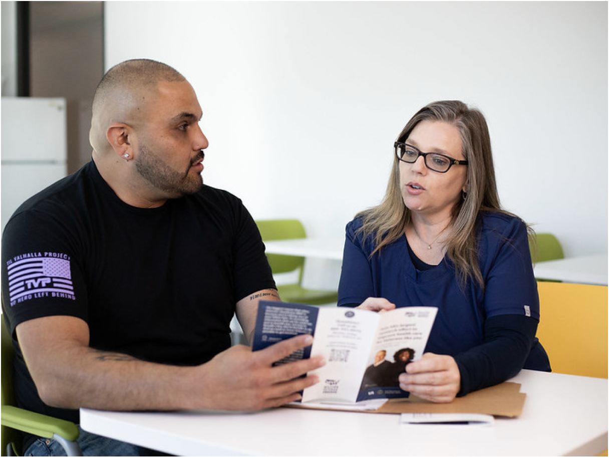 Veteran and woman brochure